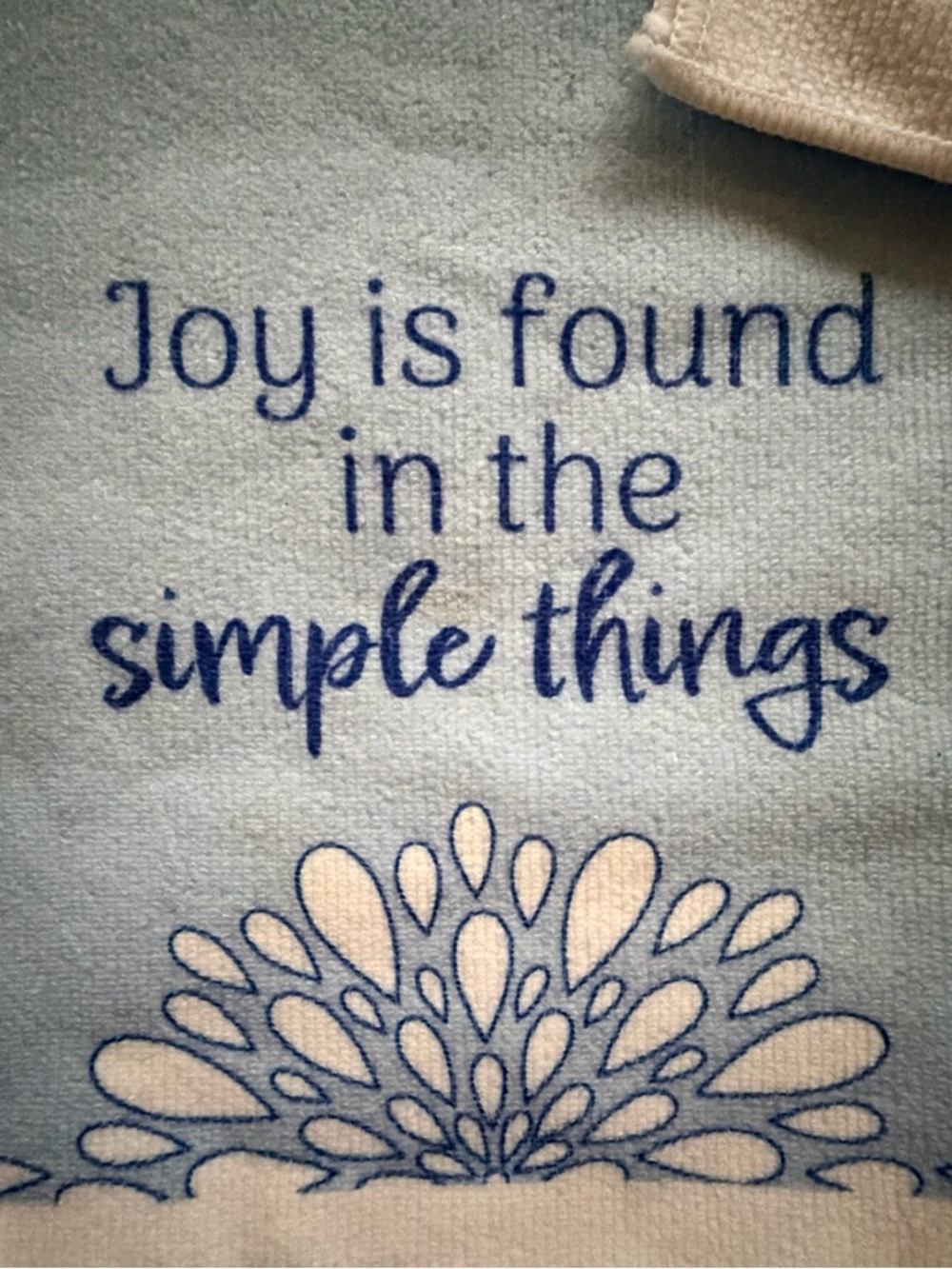 Blue Floral and Script Kitchen Towels - Set of 4
